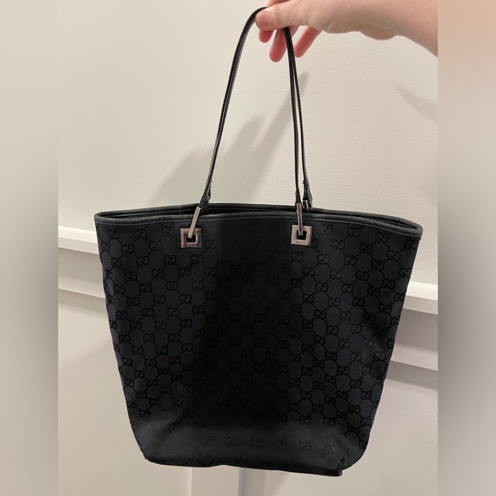 Gucci GG Monogram Black Tote Authentic